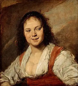 La Bohémienne, v.1628-1630, huile sur panneau, 58&nbsp;x&nbsp;52&nbsp;cm (musée du Louvre, Paris).