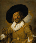 Le Joyeux Buveur, v.1628-1630, huile sur toile, 81&nbsp;x 66,5&nbsp;cm (Rijksmuseum, Amsterdam).