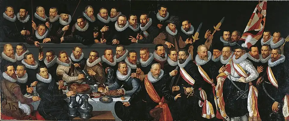 Frans Pietersz. de Grebber, Les Cluveniers, miliciens de Haarlem, 1619.