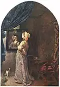 Frans van Mieris l'Ancien,Femme devant un miroir,v.1670
