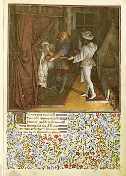 Amour donne à Désir le cœur du roi (f. 2r).