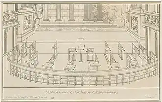 Plan du Kärntnertortheater de Vienne, 1821.