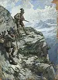 L'empereur François-Joseph à la chasse en haute montagne, 1898.