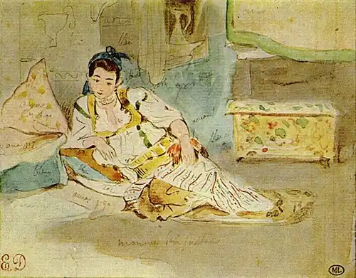 Femmes d'Alger (étude, 1832) d'un tableau d'Eugène Delacroix.