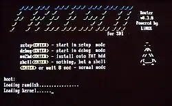 Écran de démarrage de Freesco