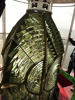 La lentille de Fresnel dans la coupole du phare de Pointe-au-Père