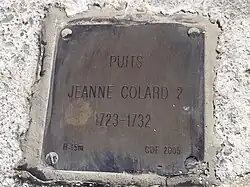 « Puits Jeanne Colard 2, 1723-1732 ».