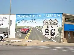 Fresque à l'effigie de l'U.S. Route 66 à El Reno.