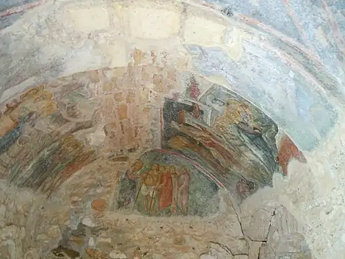 Fresques dans la chapelle nord du narthex