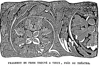 Frise du théatre de Vieux, levée en 1854 par Arcisse de Caumont.