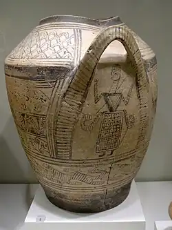 Pithos funéraire, v. 850-800. Protogéométrique B de Crête. Musée archéologique d'Héraklion.