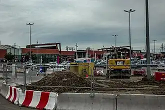 L'emplacement de la future station, vu en février 2023.