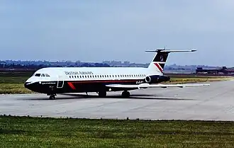 Le BAC 1-11 impliqué, ici en juillet 1989, un an avant l'incident.