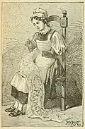 G. Bruno, Le Tour de la France par deux enfants, édition de 1904, p. 54 : "Femme de la Lorraine brodant. (...) Le métier de brodeuse est très fatigant pour la vue ; l’immobilité qu’il exige et la position assise sont également fâcheuses pour la santé. Il serait bon que les brodeuses eussent toutes un second état qui leur permit de temps à autre de se délasser du premier."