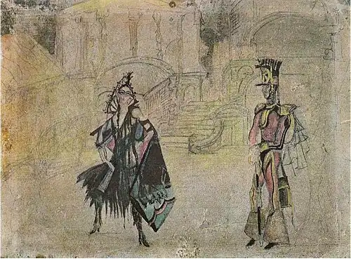 Esquisse de costume pour le ballet Carmen (1923).