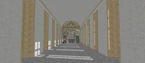 Simple schéma du volume de la galerie haute du château de Pont-sur-Seine.