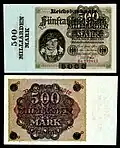 500 mark (octobre 1923), surchargé en milliards