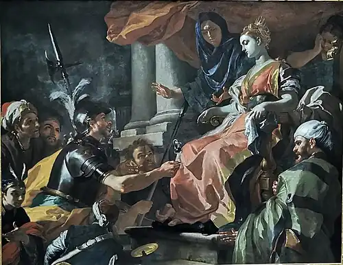 Sophonisbe recevant le présent du messager de son époux,v. 1704-1708, Francesco Solimena.