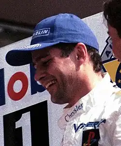 Description de l'image GTS class winners (10th overall) - Karl Wendlinger - Chrysler Viper GTS-R - on the podium at the 1999 Le Mans (51897678180) (cropped).jpg.
