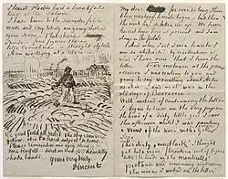 Lettre à John Peter Russell, 1888, crayon rouge et encre sur papier tissé, 20,3&nbsp;×&nbsp;26,3&nbsp;cm, New York, musée Solomon R. Guggenheim.