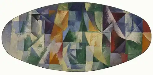Fenêtres ouvertes simultanément 1re&nbsp;partie 3e&nbsp;motif, 1912, huile sur toile, 57&nbsp;×&nbsp;123&nbsp;cm, musée Solomon R. Guggenheim, New York.