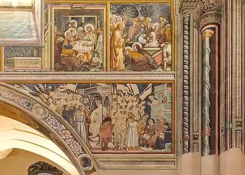 Fresques montrant des scènes du Nouveau Testament, dans la basilique Sainte-Catherine d'Alexandrie