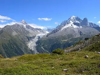Vue du glacier d'Argentière.