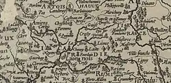 Carte du gouvernement de Picardie en 1600 (zoom sur la Haute-Picardie)