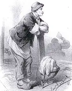 Garçon de lavoir ou porteur d'eau, dessin d'Edward Ancourt.