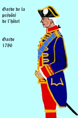 Garde de la prévôté de l'Hôtel en 1786 en grand uniforme.