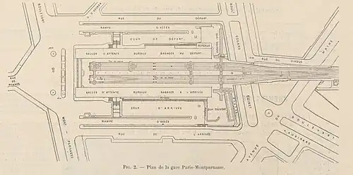 Plan de la gare en 1895.