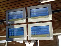 Tableau d'affichage destrains au départ.