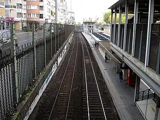 Les voies vues en direction d'Argenteuil.