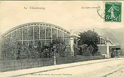 La gare de Cherbourg, du côté de l'arrivée, en 1920.