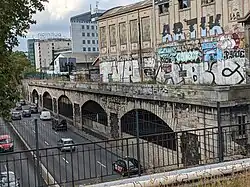 Vue des voûtes de la gare de La Rapée inférieure.