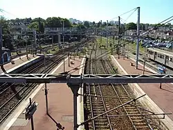 Quais direction Gisors vus depuis la passerelle