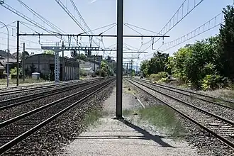 Vue des voies au sud de la gare.