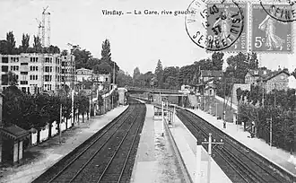 Vue générale de la gare en direction de Versailles dans les années 1930.