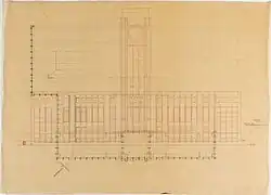 Dessin préparatoire de Tony Garnier, conservé au Musée de beaux-arts de Lyon.
