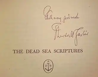 signature de Theodor Gaster