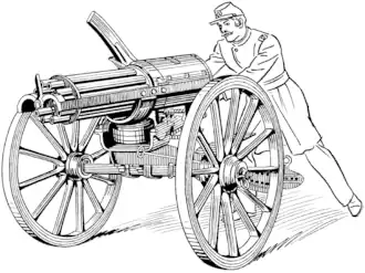 Mitrailleuse système Gatling.