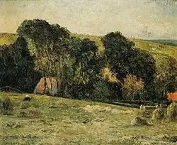La Fenaison aux environs de Dieppe, 1885 par Paul Gauguin.