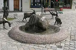 Fontaine aux chèvres, sculpture de Willi Tannheimer.