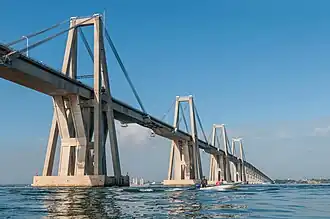 Vu du pont sur le lac Maracaibo.