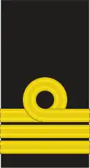 Trois galons or avec nœud de Nelson