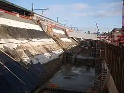 Le même endroit pendant les travaux.