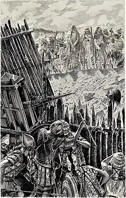 Les Riches devant le camp des Carthaginois. Gravure de Champollion d'après Rochegrosse, 1900.