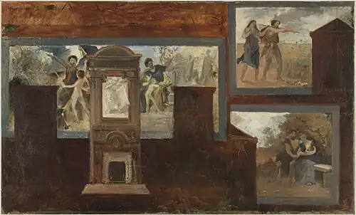 Esquisse pour la mairie du 15e&nbsp;arrondissement : Éducation civique. Éducation morale. La femme doit suivre son mari. Paternité. Maternité (1884), Paris, Petit Palais.