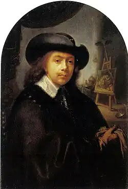Autoportrait, de Gérard Dou (c. 1645-1646, coll. priv. en dépôt à la Mauritshuis).