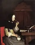 Gerard ter Borch, Femme buvant du vin, entre 1656 et 1657, 37,5&nbsp;×&nbsp;28&nbsp;cm, Städel
